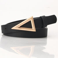 Thắt Lưng Nữ Bản Nhỏ Thời Trang Hàn Quốc Mặt Khóa Kim Loại Hình Tam Giác Trẻ Trung Chất Liệu Da PU TL017 MayHomes Dây Lưng Nữ, Dây Nịt Nữ Đa Năng Bền Chắc Dùng Cho Đầm, Jeans, Quần Âu Và Shorts - Đen