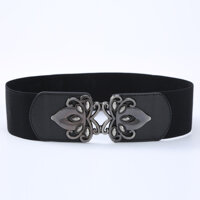 Thắt lưng nữ chun bản to 6cm TTL65 - Đen