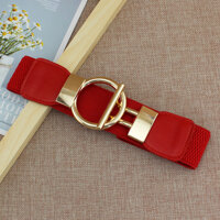 Thắt lưng nữ co giãn khóa kim loại cá tính dễ phối đồ - Đỏ - TTL76 khóa chữ T bản 4cm