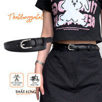 Thắt lưng nữ da cao cấp mặt bạc bản nhỏ 1.8cm (Hỗ trợ bấm, cắt dây nịt) TLD441 - Thắt Lưng Giá Tốt