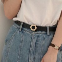 Thắt lưng nữ DN24 dây nịt nữ 2.3cm dây da PU khóa hình hoa xinh xắn tuyệt đẹp - Hàng mới về