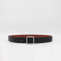 Thắt Lưng Nữ Mặt Vuông Cách Điệu Da PU - Bạc - Đen