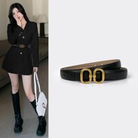 Thắt Lưng Nữ Thời Trang Da Cao Cấp Mặt Khóa Vàng Kim Không Gỉ, Dây Nịt Nữ, Đai Váy Hàn Quốc Bản Nhỏ 2.5cm- HATLN0030