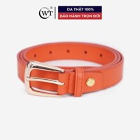 Thắt Lưng Nữ WT Leather Da Bò Thật Bản 2.4cm Khóa Kim .Màu Da Cam, Tím, Be ( nâu nhạt )1332.5, 1332.6, 1332.8