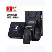 Thắt lưng Playboy cho nam, da thật, khóa tự động, bề mặt mềm, quà tặng cao cấp cho thanh niên và trung niên, thắt lưng nam thường ngày