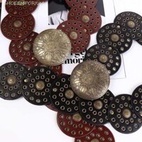 Thắt lưng rỗng SHOEEMPORIUM, Thắt lưng khóa tròn phong cách Baroque Y2K, Thắt lưng cổ điển Da PU Kim loại Khóa thắt lưng Quần jean trang trí