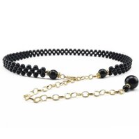 Thắt lưng trang trí dây chuyền cho phụ nữ kích thước lớn, phong cách Hàn Quốc, thắt lưng đa năng, dây chuyền mỏng cho người mập MM, dây chuyền ngọc trai lớn