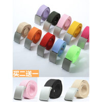 Thắt lưng vải bố thời trang phong cách Hàn Quốc Thanh Niên mẫu mới Quần học sinh nam nữ với thắt lưng màu trơn kẹo sành điệu