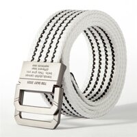 Thắt Lưng Vải Canvas Hai Khóa Cài Phong Cách Quân Đội Hàn Quốc Trẻ Trung Cho Nam Và Nữ