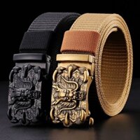 Thắt Lưng Vải Canvas HOT HIT, Khóa Tự Động Kiểu Quân Đội Cá Tính Cho Nam