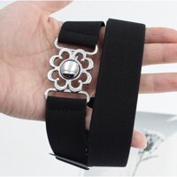 Thắt lưng vải dù kẻ phối mầu trẻ trung khóa dễ thương TTL80 - TTL80 khóa hoa,Đen