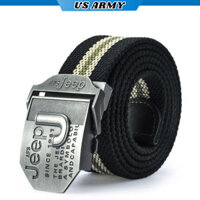Thắt Lưng Vải Nam Phong Cách Lính U669 Mặt Khóa Hợp Kim Thép Không Ghỉ Sáng Bóng-Hàng chính hãng - đen sọc
