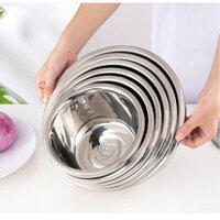 [Thau Dày Dặn] Bộ 5 Thau INox Cao Cấp Đủ Size (20-22-24-26-28) Chất Lượng Cao - Luôn Sáng Bóng