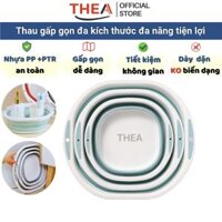 Thau gấp gọn, chậu tắm, rửa mặt, giặt đồ, rửa rau, gấp gọn, xếp gọn size to, nhỏ đa năng tiện lợi - THEA