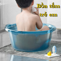 Thau Nhựa Trong Suốt Cỡ Lớn Giặt Đồ Em Bé Tiện Dụng