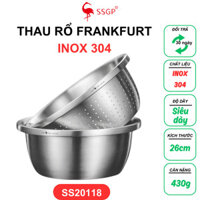 Thau rổ inox đa năng SSGP Đức SS20118 chậu rổ inox, thau trộn rửa rau, chậu rửa nhiều size