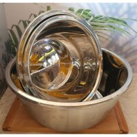 Thau Sâu Lòng INOX Cao Cấp INOX Size Lớn 30cm,32cm,38cm,42cm,46cm