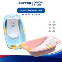 Thau Tắm Baby Life DUY TÂN nhựa PP an toàn sức khỏe, chậu tắm có tấm đỡ chắc chắn, có nút thoát nước