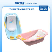Thau Tắm Baby Life DUY TÂN nhựa PP an toàn sức khỏe, chậu tắm có tấm đỡ chắc chắn, có nút thoát nước