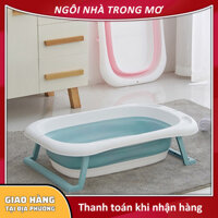 Thau Tắm/ Chậu Tắm Cho Trẻ Sơ Sinh Gấp Gọn Tiện Lợi, Thiết Kế Thông Minh Có Nhiệt Kế Cảm Biến Nhiệt Độ, An Toàn Cho Bé
