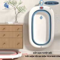 Thau Tắm Gấp Gọn Cho Bé Sơ Sinh Kèm Phao Tắm Lớn, Chậu Tắm Gấp Gọn