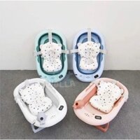 Thau tắm/Chậu tắm nhiệt kế gấp gọn size lớn kèm phao nằm tắm