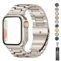 Thay đổi sang Ultra Case Dây đeo bằng thép không gỉ cho Apple Watch 46mm 42mm 45mm 40mm 44mm 41mm 38 series 10 9 8 SE 7 6