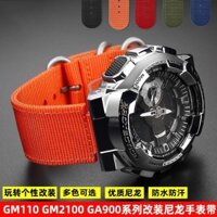 Thay thế dây đeo đồng hồ Casio pháo thép nhỏ GM110 GM2100 GA900 nam sửa đổi dây đeo đồng hồ bằng vải nylon chống thấm nước