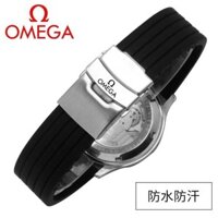 Thay thế dây đeo đồng hồ Dây đeo Omega cao su nam nữ khóa bướm bướm bay cá ngựa 300 Speedmaster dây đeo phổ thông 20mm