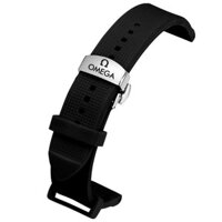 Thay thế dây đeo đồng hồ Dây đeo Omega cao su nam nữ khóa bướm bướm bay cá ngựa 300 Speedmaster dây đeo phổ thông 20mm
