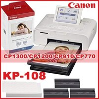 Thay thế mực và giấy Canon Selphy CP1300 CP1200 CP910 CP1000, Giấy ảnh KP-108IN Tương thích với máy in Canon Selphy CP, 3 hộp mực và 108 tờ Giấy in