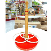 Thảy vòng đế tròn đồ chơi gỗ cho trẻ chơi vận động, trò chơi tung vòng