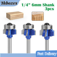 Thboxes 1 / 4in / 6mm / 8mm Shank Round Over Router Bit, 4 Phi Lê Cắt Răng Góc Răng Làm Tròn Cạnh Cong Hình Thành