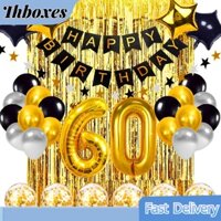 Thboxes Bộ Bong Bóng Và Rèm Cửa Bằng Nhôm Hình Số Ngôi Sao Năm Cánh 60th 50th 40th 30th