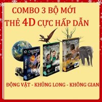 Thẻ 4D animal💚FREESHIP💚Combo 3 bộ thẻ ANIMAL 4D, DINOSAUR 4D, SPACE 4D mới nhất