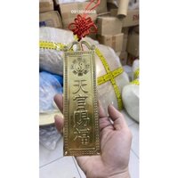 Thẻ bài thiên quan tứ phúc bằng đồng kèm dây treo cát tường.Thiên quan tứ phước Kim bài thiên quan tứ phúc.