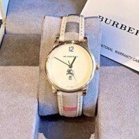 (Thẻ bảo hành 12 tháng) (burberry nữ) Đồng hồ nữ Burberry dây da cao cáp, kẻ caro tính tế, thẻ bảo hành 12 tháng  - dong