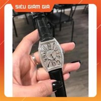 (Thẻ bảo hành 12 tháng) (Franck muller) Đồng hồ nữ Franck muller full đá, dây da cao cấp - Frank muller geneve