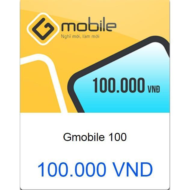 Thẻ cào Gmobile mệnh giá 100.000 đồng