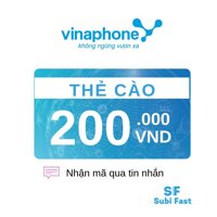Thẻ cào Vinaphone 200K - nhận mã siêu nhanh [sms]