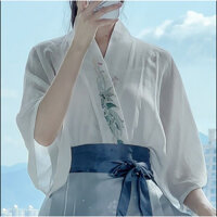 Thẻ chính hãng hanfu nữ ms ngọc trai máy bay tay áo tám ho.