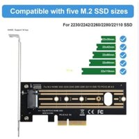 Thẻ chuyển đổi BT M 2 NVME SSD sang Pci-e X4 4 0 Gen4 Thẻ chuyển đổi Hỗ trợ 2230 2242 2260 2280 20110 Thẻ đĩa SSD