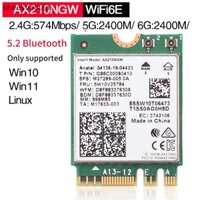 Thẻ Chuyển Đổi WiFi 6E Intel AX210 Bluetooth 5.2 M.2 AX210NGW 2.4Ghz 5Ghz 6Ghz 5374Mbps 802.11A AX200 Chuyên Dụng Cho laptop PC