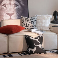 the Cloud Nest☁ Gối ôm chữ H màu đen trắng cao cấp hiện đại, Bộ đệm ghế sofa, Bộ đệm sofa, gối mẫu nhà, đệm phòng khách, gối ôm da báo, Gối Ô tô, trang trí nhà cửa