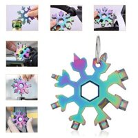 Thẻ công cụ hình bông tuyết 18 trong 1 Kết hợp Tua vít Cờ lê EDC Móc Chìa Khóa Đa Năng cho Nam