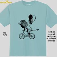 The Cycling Lion, mã G73. Áo thun nam nữ in siêu đẹp. Áo phông thoát nhiệt GOKING hàng hiệu cao cấp - Biển, vải thun lạnh - XS