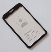 Thẻ đeo bảng tên KIM LOẠI, vỏ bao thẻ nhân viên hướng dọc, dây đeo bảng tên sinh viên văn phòng Legaxi - Thẻ nhỏ Ko dây - đen