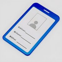 Thẻ đeo bảng tên KIM LOẠI, vỏ bao thẻ nhân viên hướng dọc, dây đeo bảng tên sinh viên văn phòng Legaxi - Thẻ nhỏ Ko dây - Xanh dương