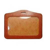 Thẻ đeo nhân viên mặt thẻ da ngang (1 mặt) và dây đeo thẻ móc nhựa - Loại 1 Combo 50 bộ