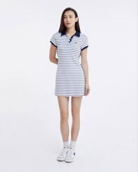 The Dérive Polo Shirtdress - Navy Stripe
